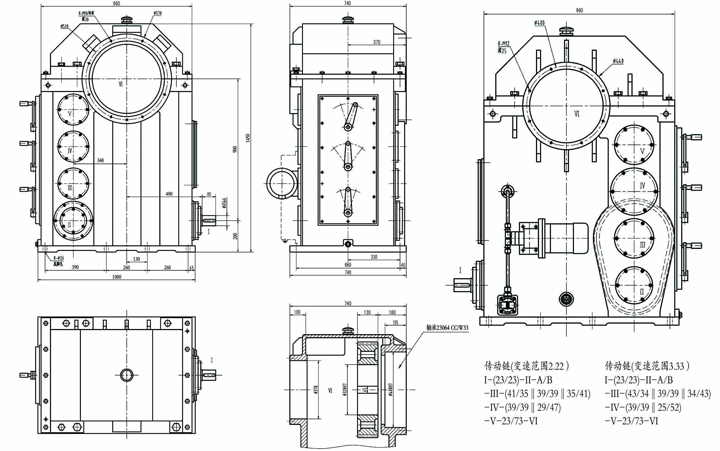 GKY560铠装成缆机专用变速箱